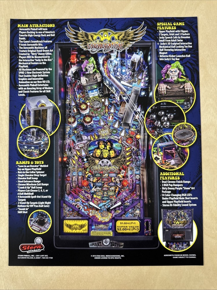 Stern Aerosmith Premium Pinball Flyer
