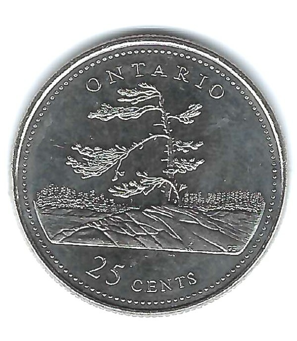 1992 Canada Uncirculated Ontario Twenty Five Cent coin!