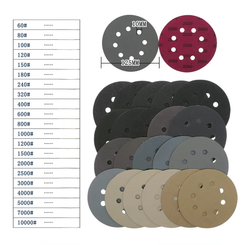 60-10000 grit Round Shape Sanding Discs Hook Loop Sanding Paper Buffing Sheet Sa