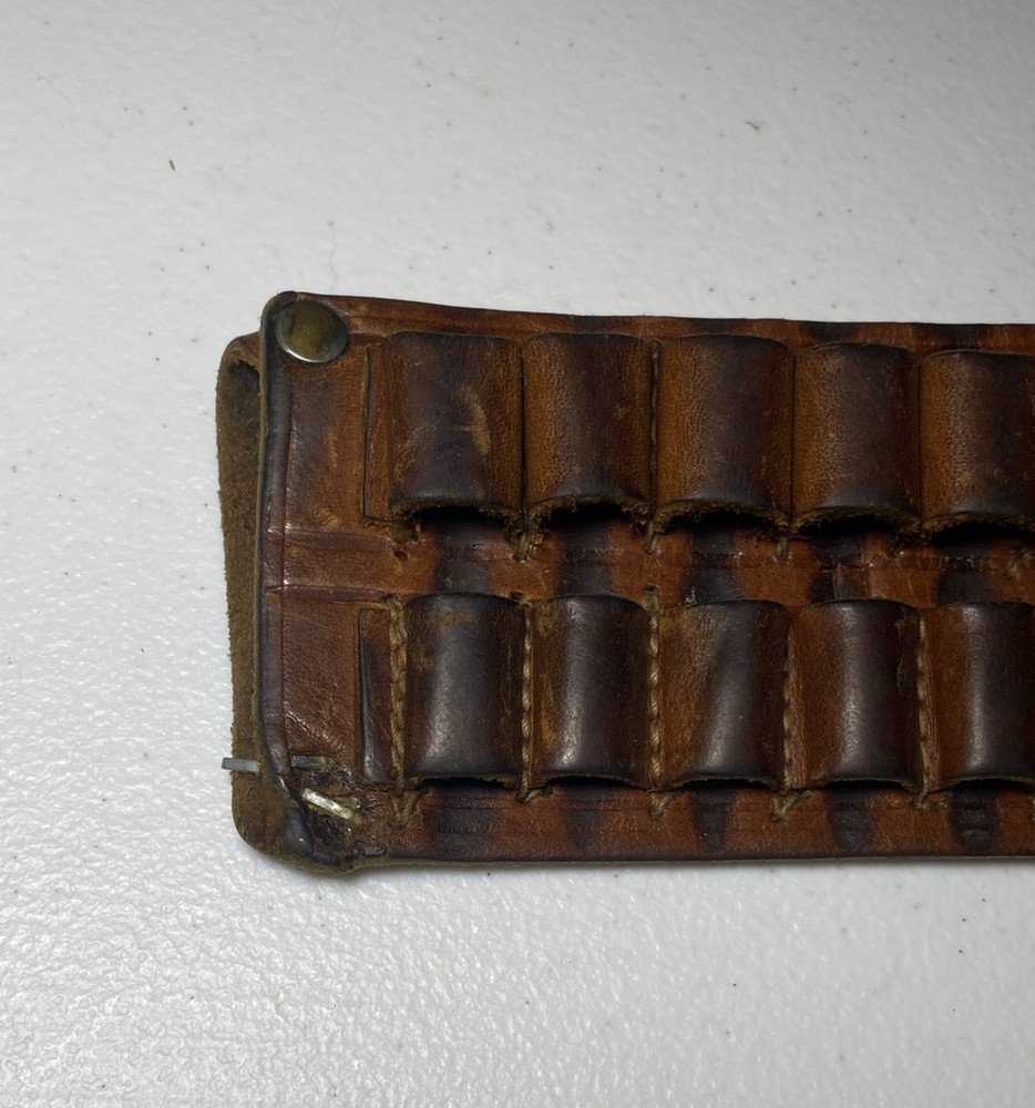 Leather 12 Loop Ammo Belt Holder Brown