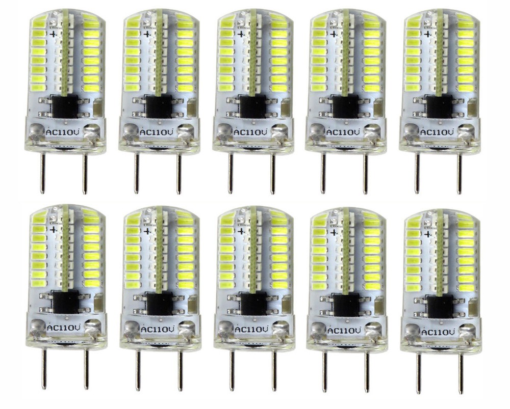 10pcs G8 G8.5 T5 Led bulb 64-3014 SMD Silicone Lamp White Light 3W 110V 120V H