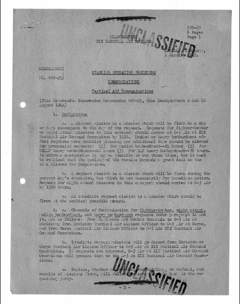 53 Page 1945 Third Army XIX Tactical Air Command TALO Notes History on Data CD