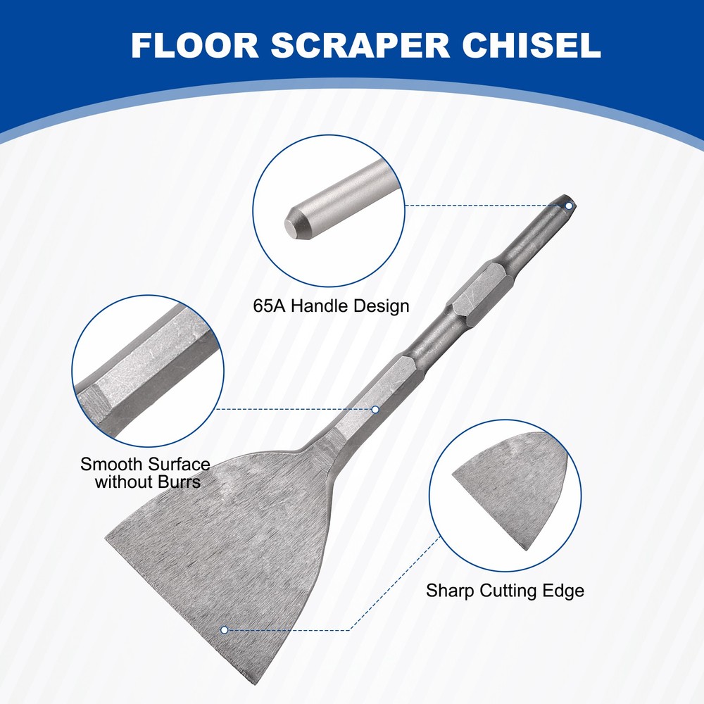 Floor Scraper Chisel Hex Shank Steel Digging Shovel Chisel Width 102mm
