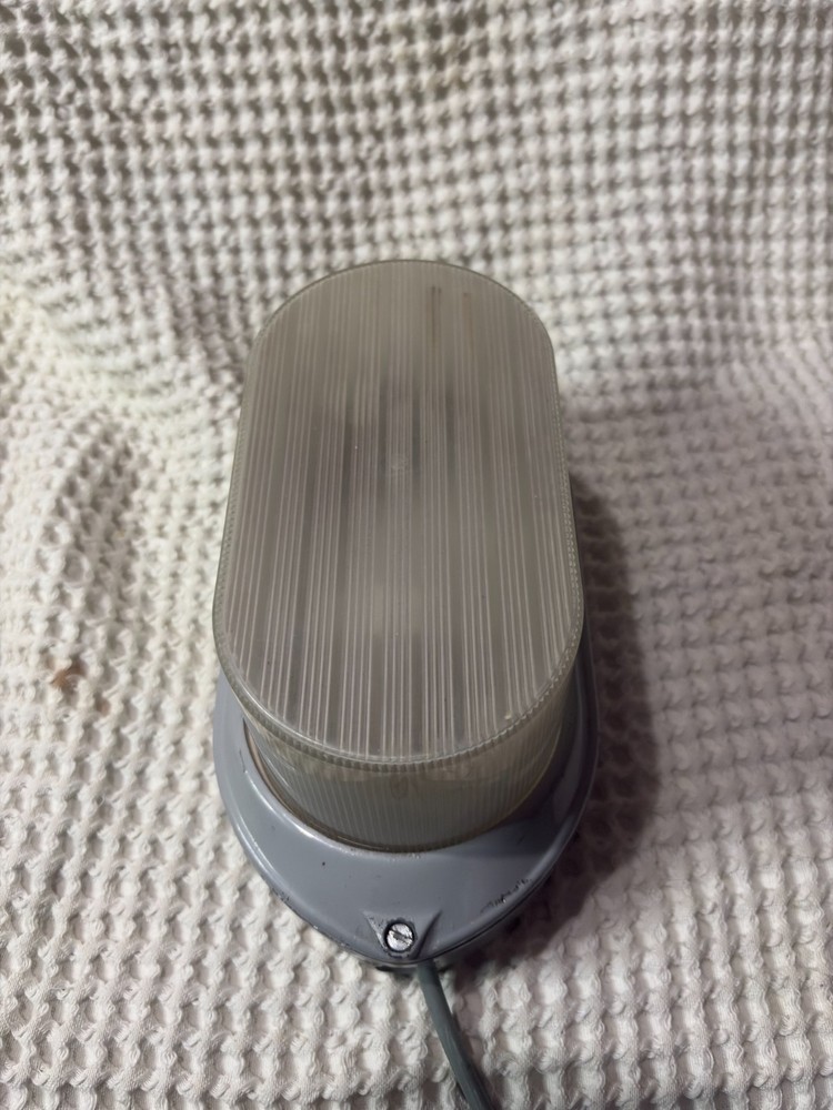 Vintage Coughtrie PY10 Bulkhead ceiling Light mettle body Polycarbonate Lens