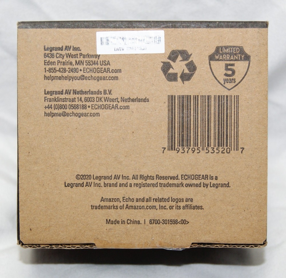 echogear mount for amazon echo dot 4th generation white egma-edm2-w2