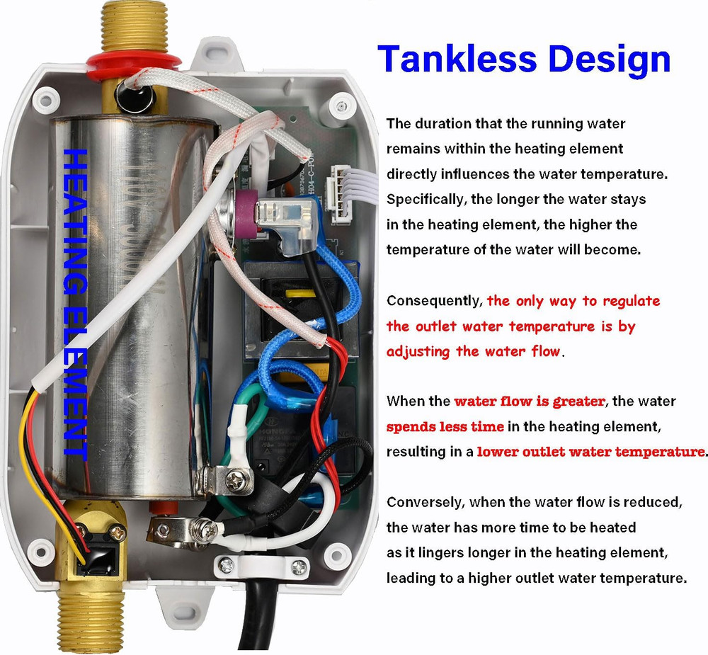 Calentador De Agua Para Ducha Electrico 110V Caliente Regadera 3 Temperatura New