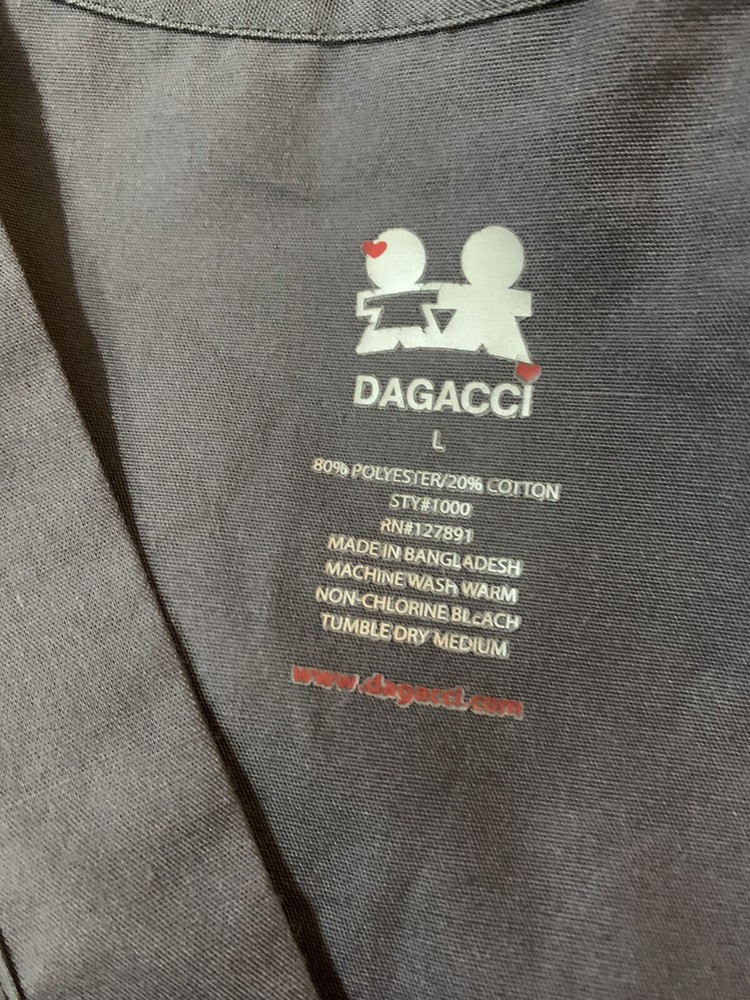 Dagacci Unisex Scrub Top Gray Size Large