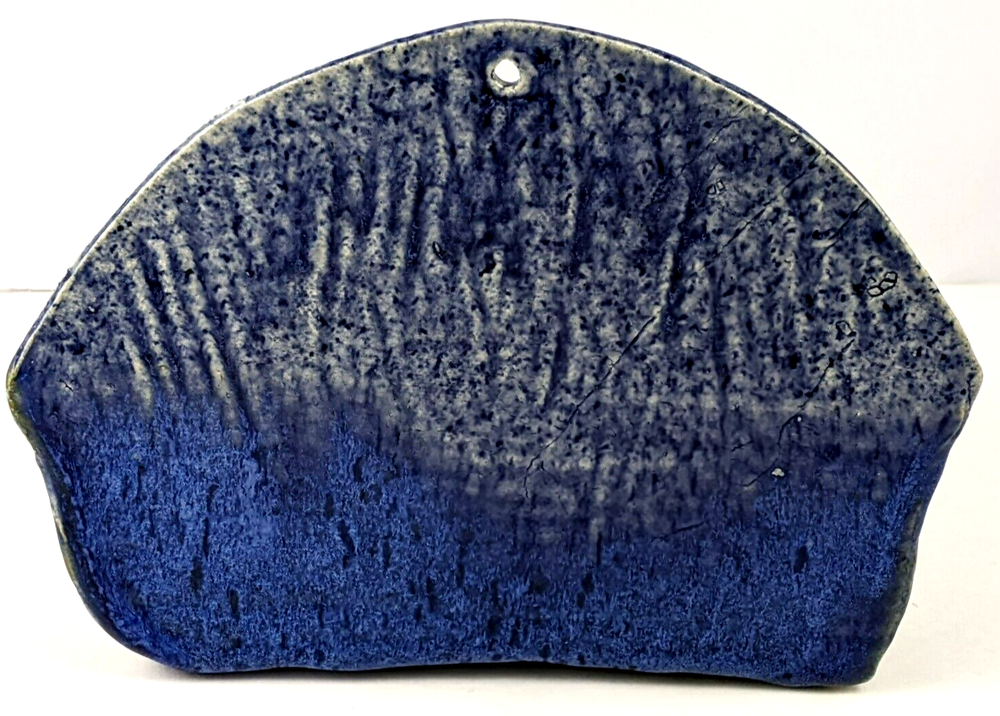 Studio Art Pottery Southwest Bird Blue Glazed Wall Pocket