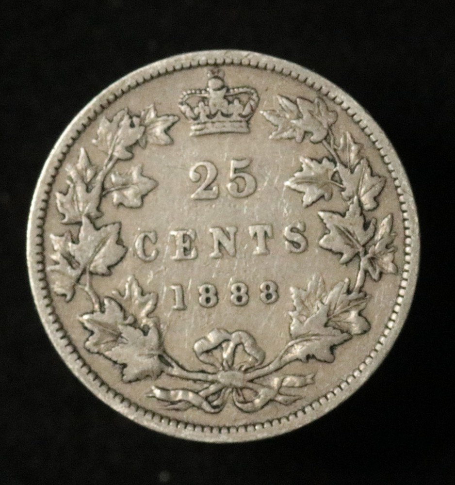 Canada 1888 25 Cents - Silver - Victoria - Nice Condition