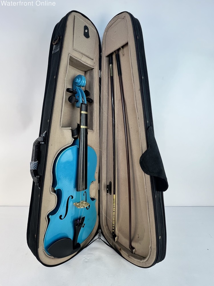 ViolinSmart Student Violin 4/4 Size Blue in Case Strings Instrument
