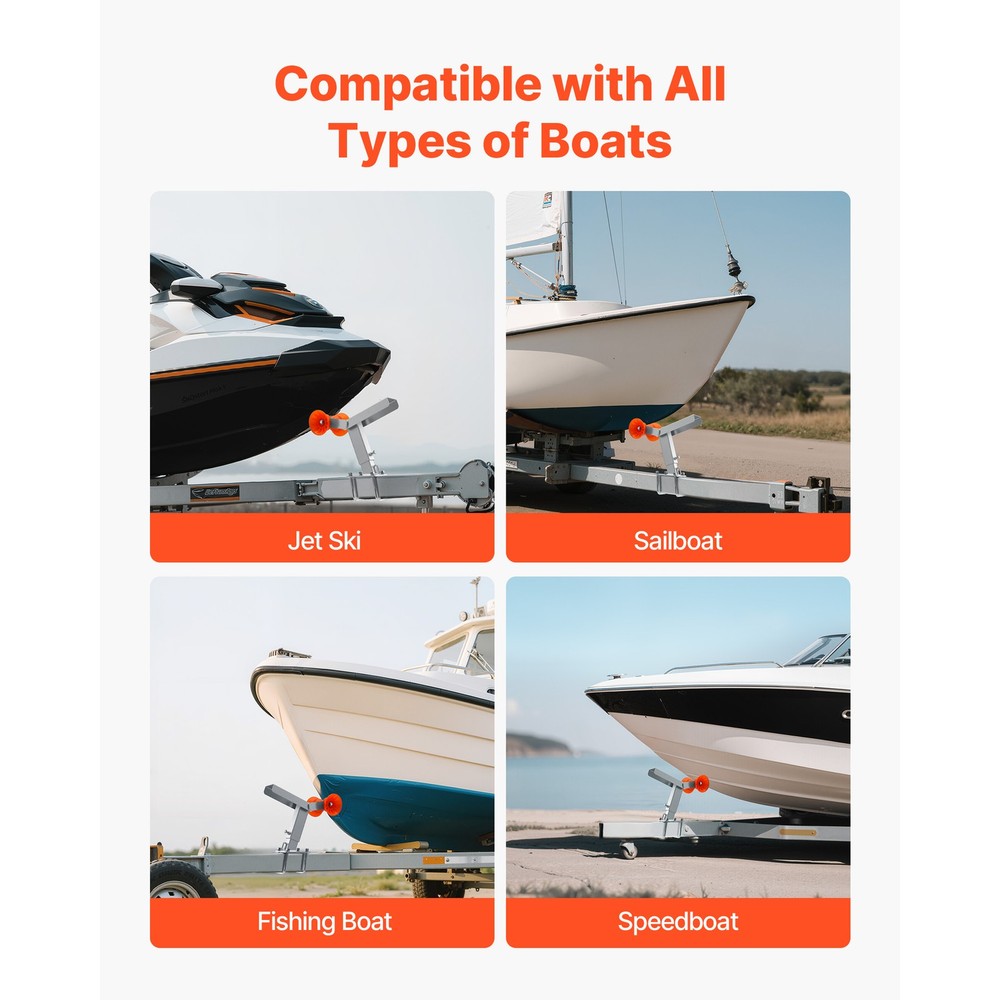 Boat Trailer Winch Stand with Roller Adjustable Height Boat Winch Mount