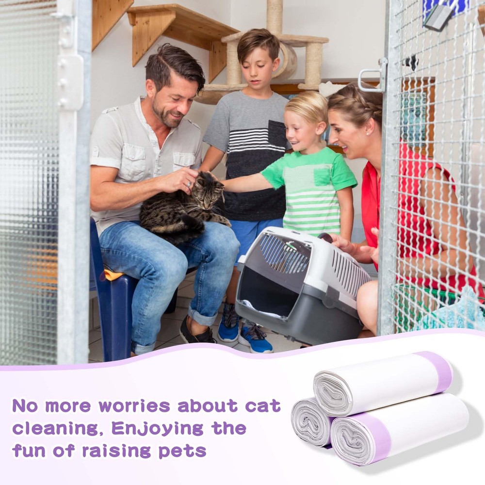 Cat Litter Liners Large, 30 Pack Jumbo Drawstring Cat Litter Bags, Extra Thic...