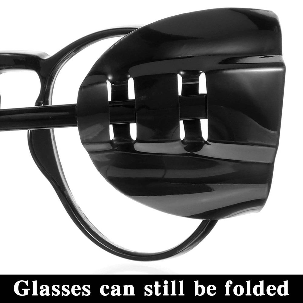 2 Pairs Black Side Shields for Glasses Flexible Protective Eyewear Covers