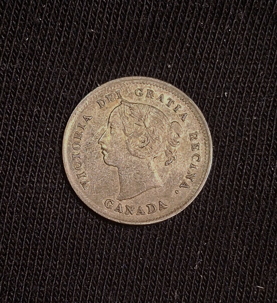 CANADA-1885 5 CENT SILVER-XF
