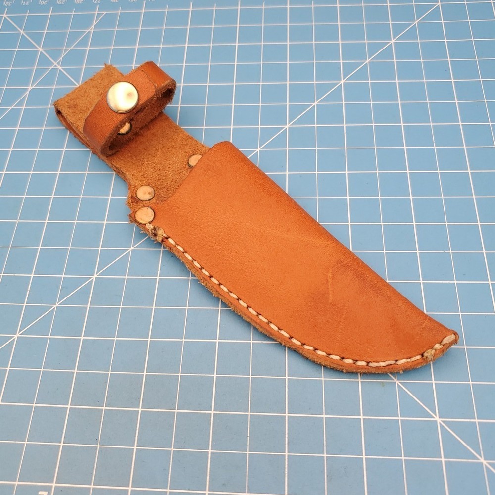 Fixed Blade Knife Sheath Brown Leather Belt Pouch Case 7.75"x4" Handmade