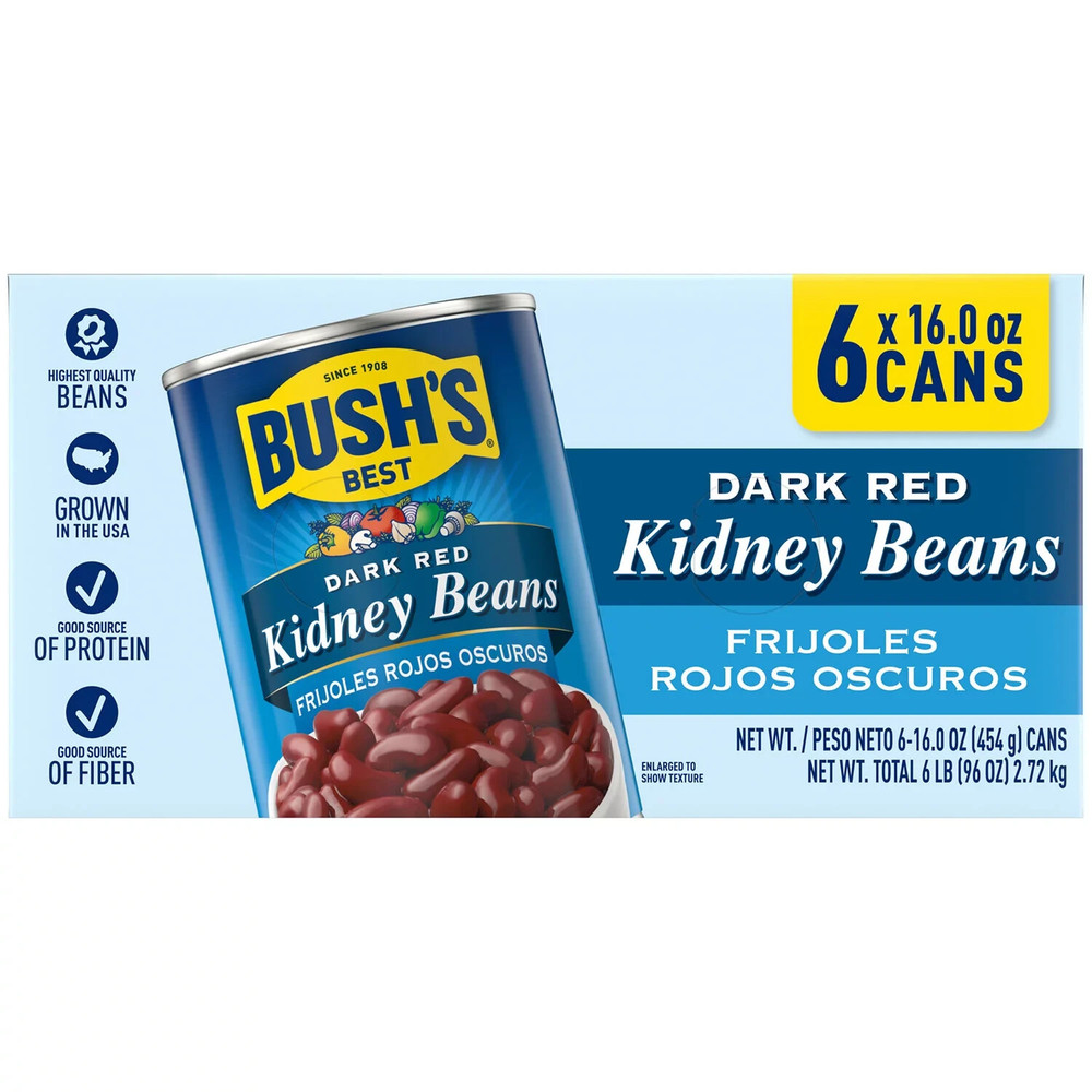 Bush'S Dark Red Kidney Beans 16 Oz., 6 Pk.
