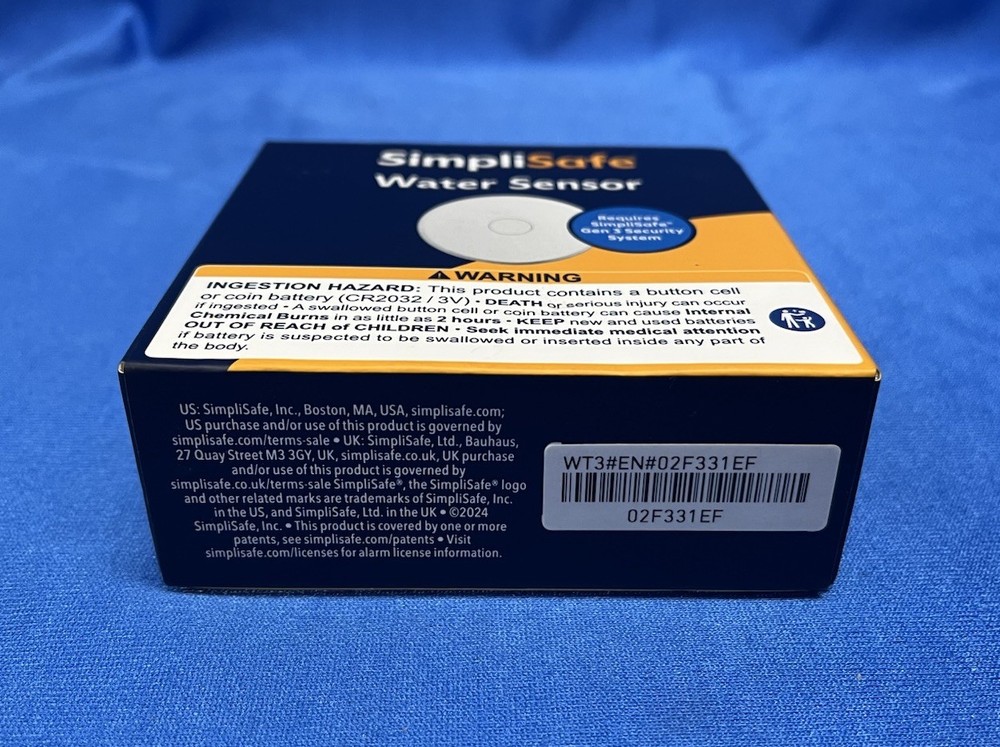 SimpliSafe WT3 Water Sensor Wireless Leak Detector Open Box