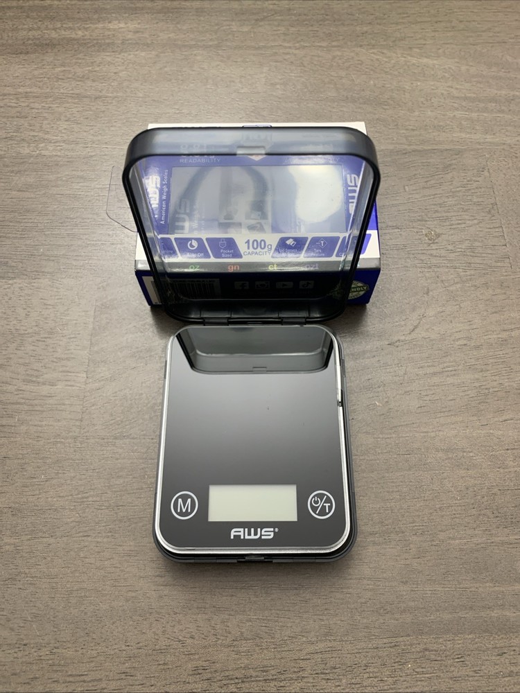AWS CUBE-100-BLACK LED Digital Pocket Scale 100g x 0.01g Multi-Function