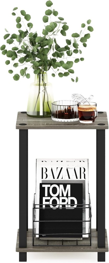 Functional French Oak Grey Side Table | Easy Assembly 1-Tier Design