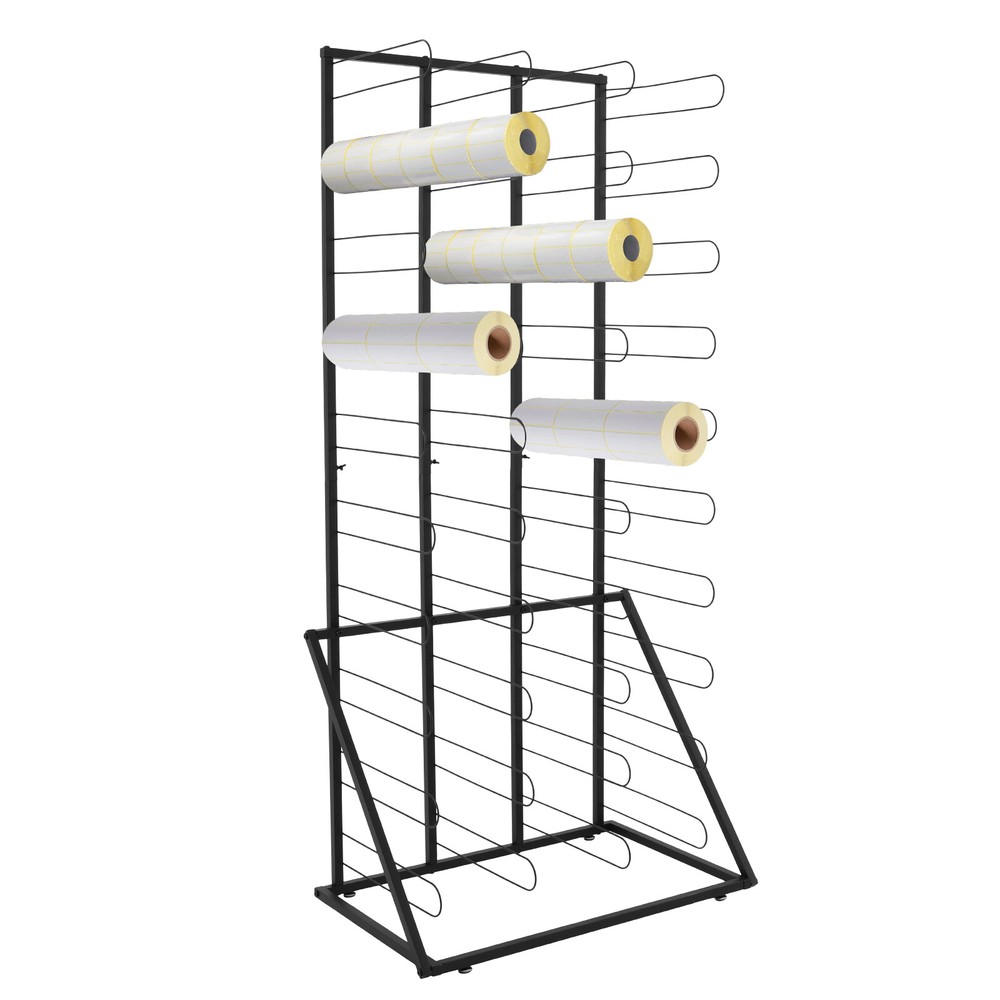 Black Iron Paper Rolls Organizer Floor Storage Rack Material Roll Dsplay Rack