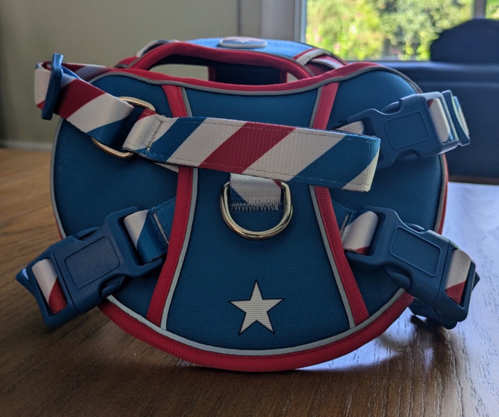 PET HARNESS Captain America Dog Harness Size Large Adjustable
