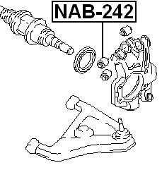 Arm Bushing Rear Assembly FEBEST NAB-242 OEM 55152-35F00