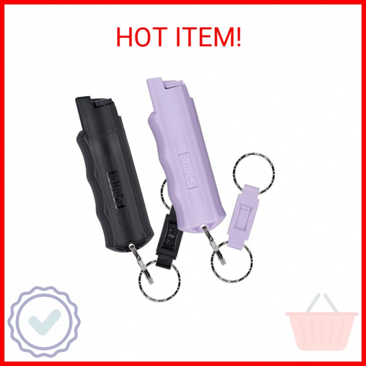 SABRE Pepper Spray - Quick Release Keychain for Easy Carry & Fast Access, Max Po