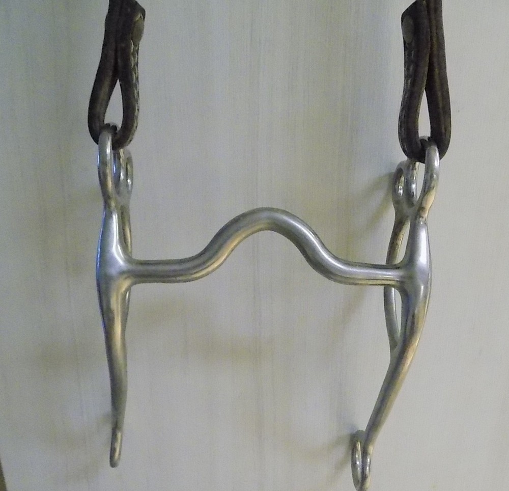 LONG CAVALRY SHANKED S SHANK LOW PORT BIT ON BASIC HEADSTALL
