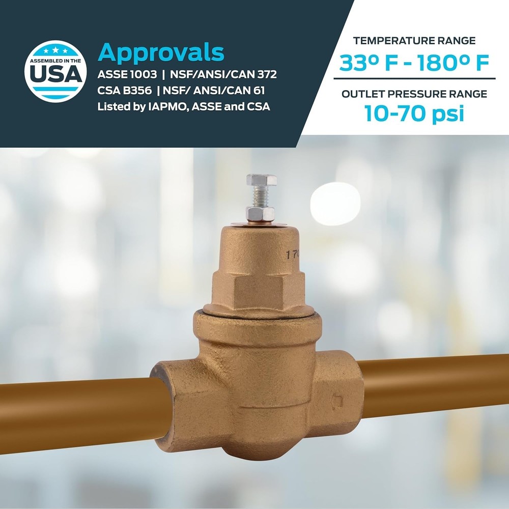 3/4 Inch EB75 FPT x FPT Pressure Regulator Valve (PRV), 45 PSI, 23000-0045