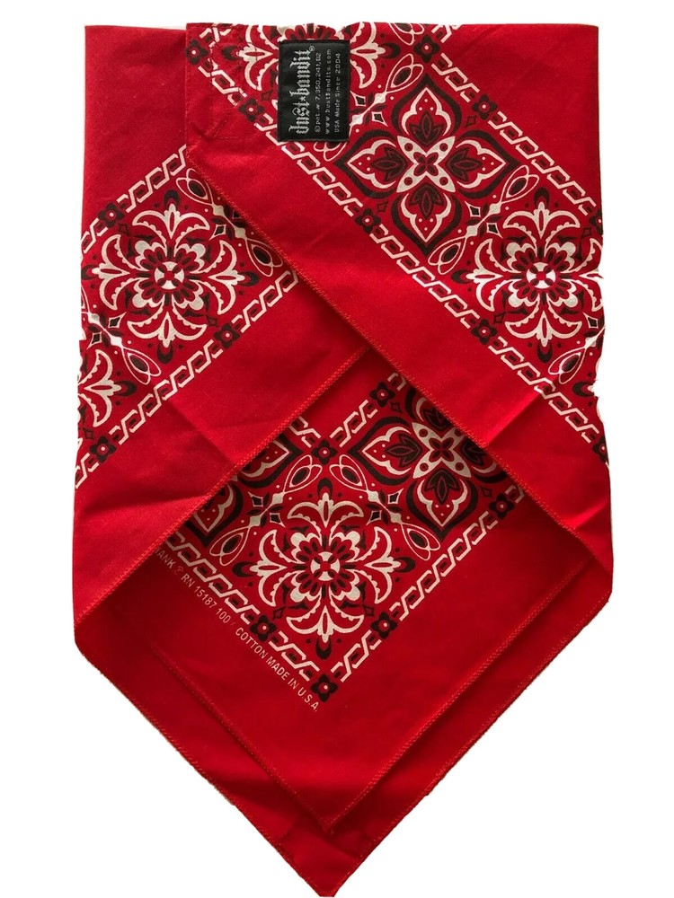 Bandana Quick Adjust Red Open Paisley hook and loop Dust Bandit®