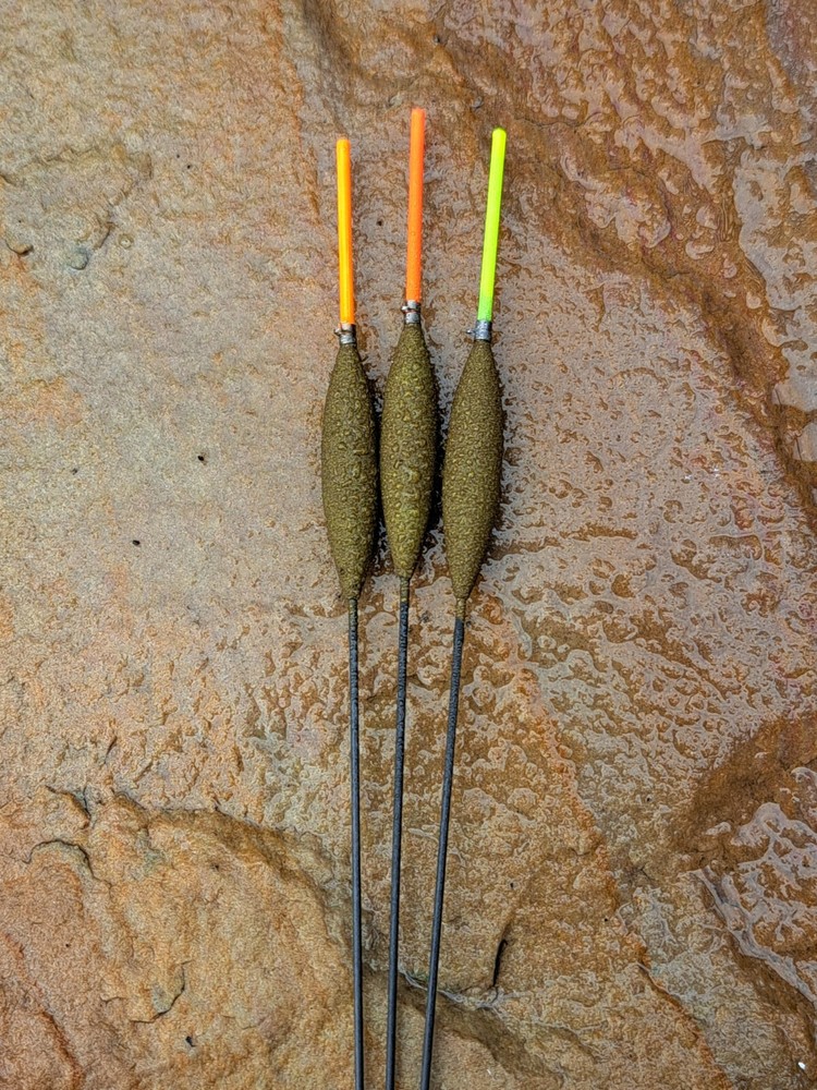 3 no. Handmade GORTINI No. 5 (0.5g) Carbon Chianti 'Solid core tip' pole float