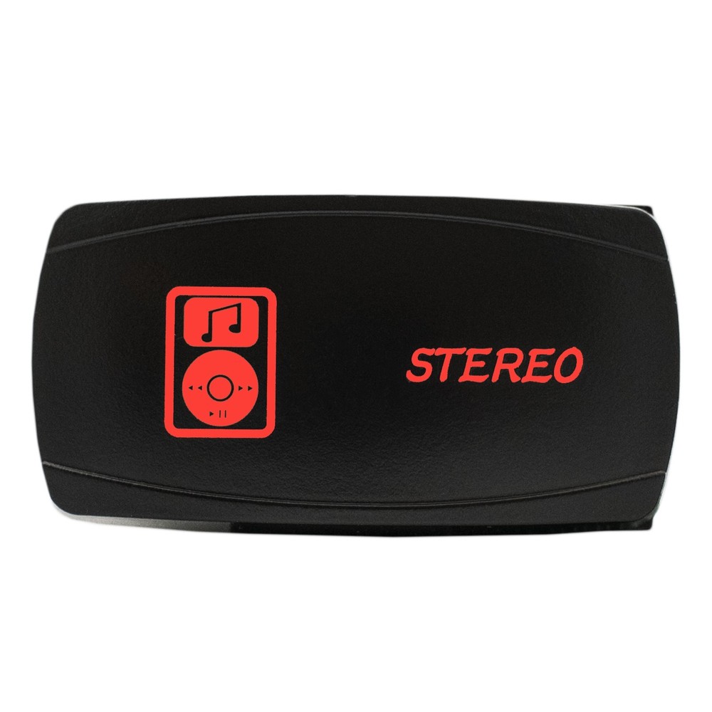 RED LED Horizontal STEREO Rocker Switch 4WD 4X4 UTV Waterproof