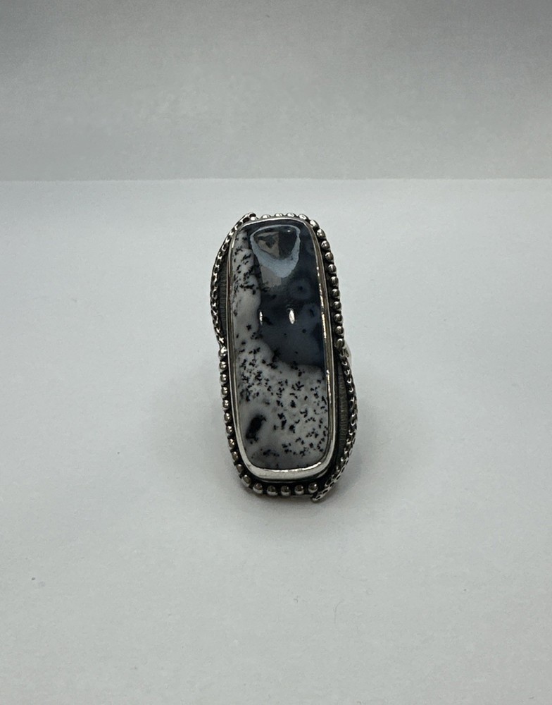 Vintage 925 Sterling Silver Dendritic Opal Ring
