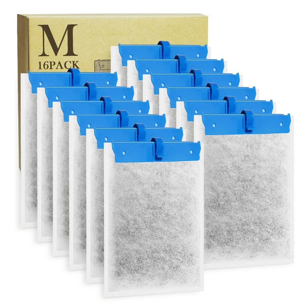16 Pack Medium Fish Tank Filter Cartridges with Whisper Bio-Bag Medium Filter...