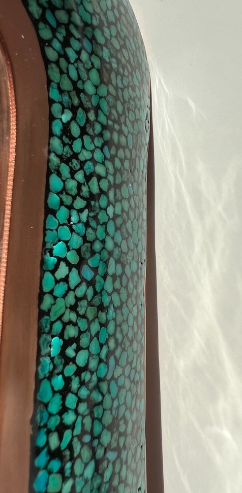 Persian Turquoise Inlay Copper Mirror