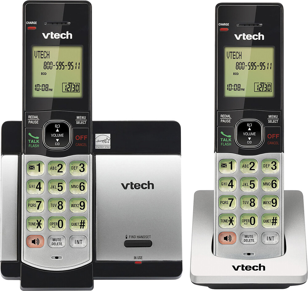 VTech - CS5119-2 DECT 6.0 Expandable Cordless Phone System - Gray/Black