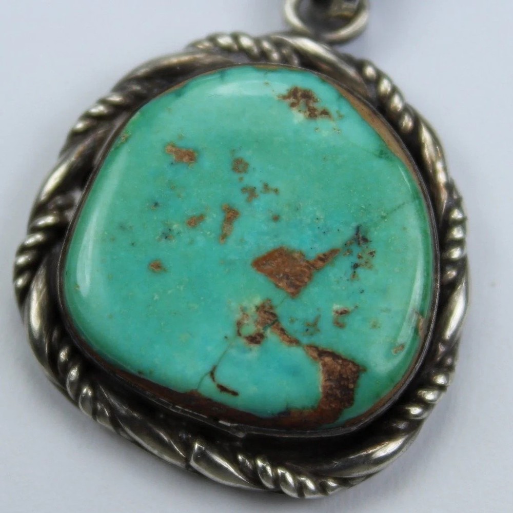 Navajo Turquoise Double Silver Pendant