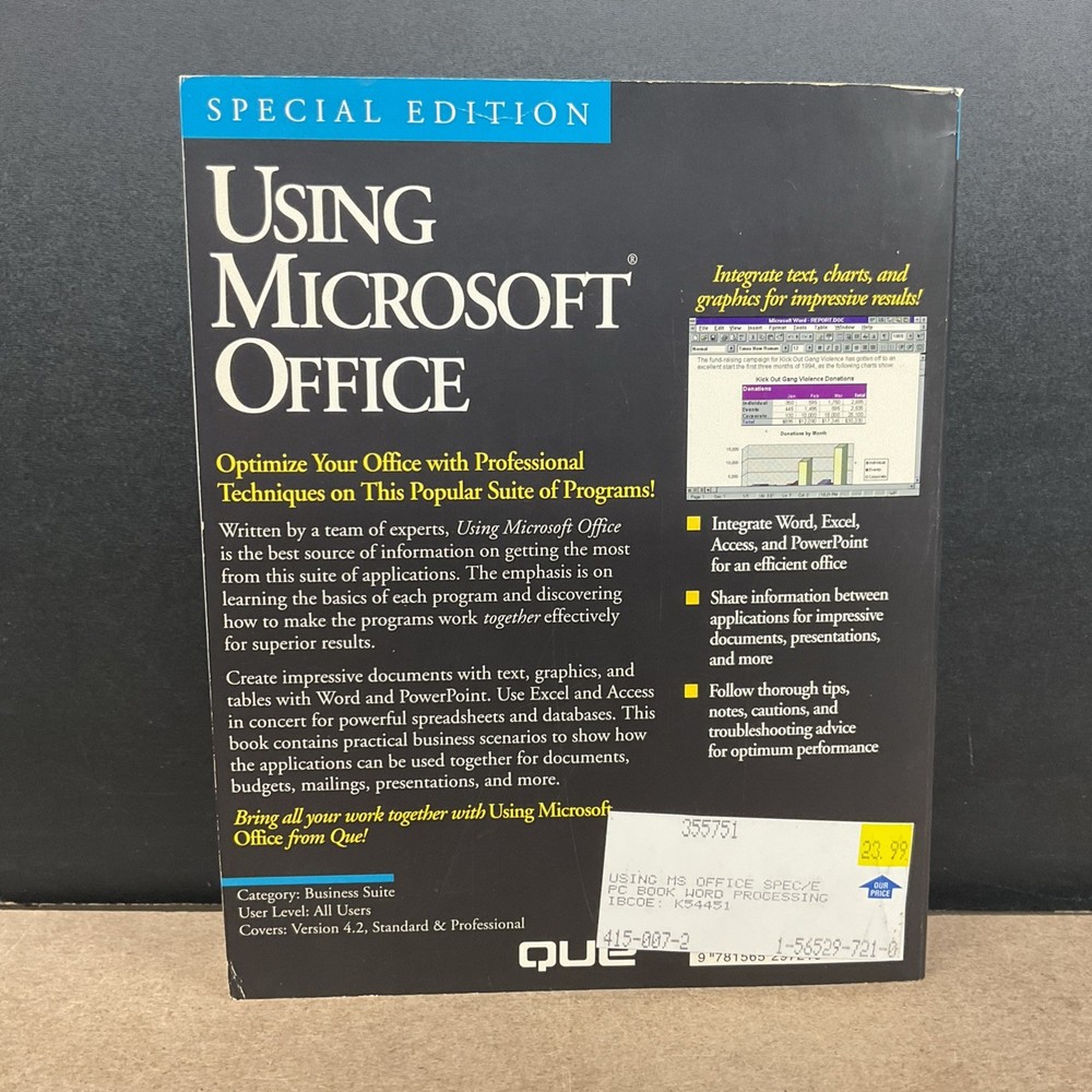 Using Microsoft Office Word Excel PowerPoint Access Special Edition Softcover