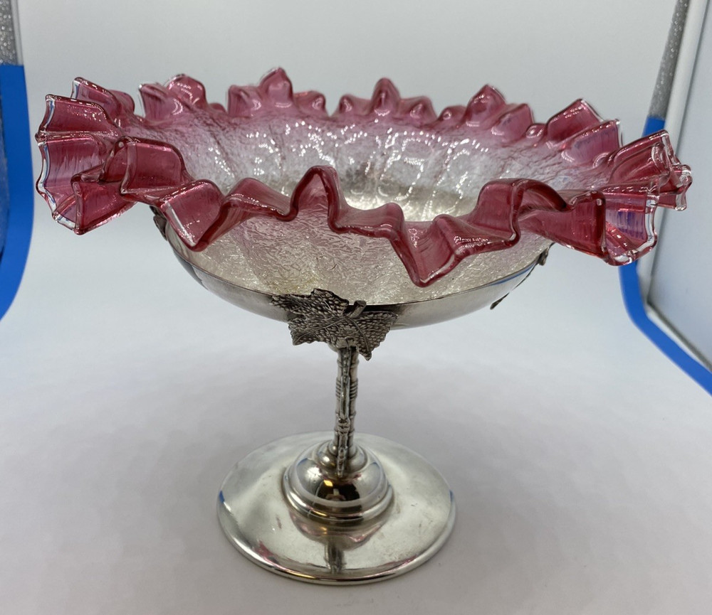 RARE "Bridal Bowl & Silver Plate Holder Nice**