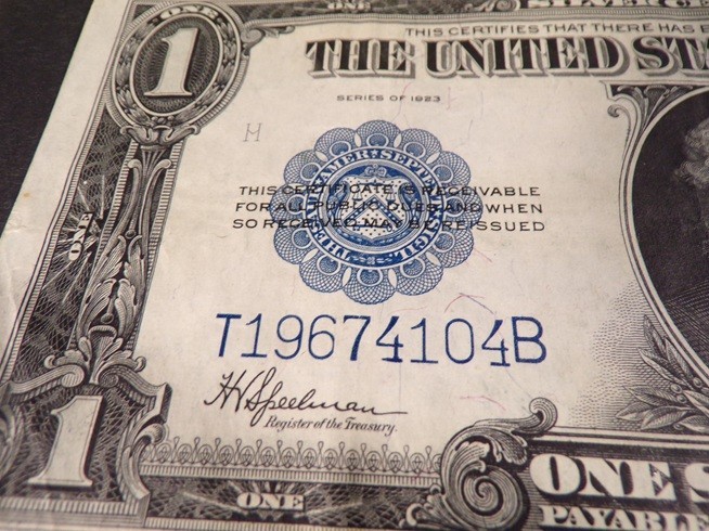 1923 One Dollar Blue Silver Certificate Large Horse Blanket Note Very nice