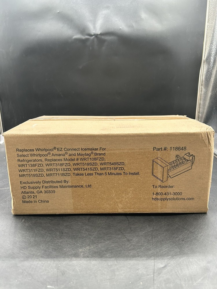 EZ Connect 118648 Ice Maker for Select Whirlpool Refrigerators, 8-Pin Connector