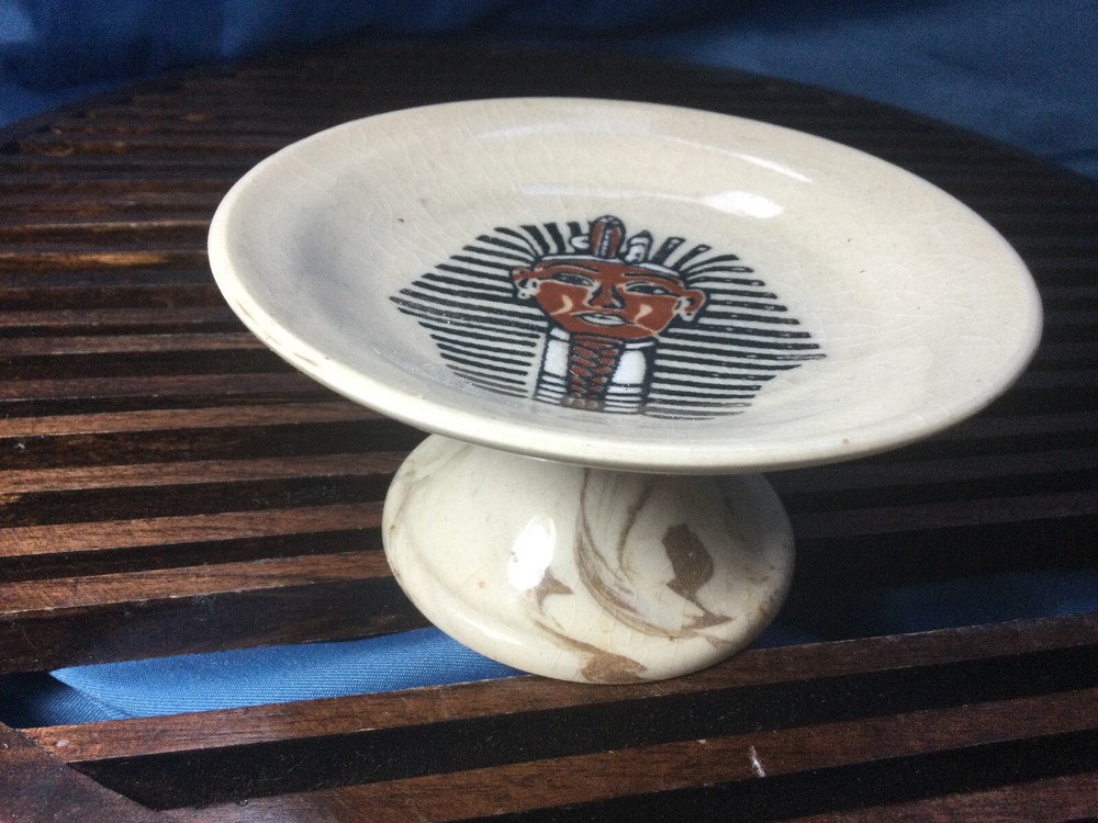 Vintage Bathroom accessory set 6pc ceramic egyptian marbled look Unique