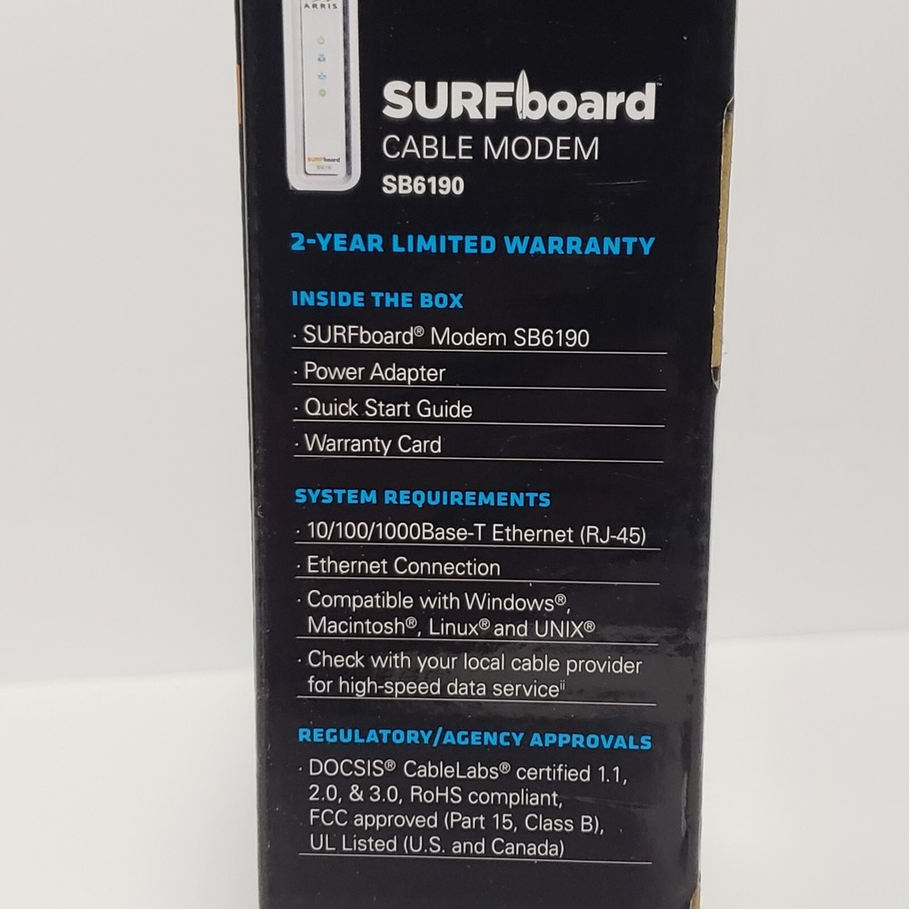 ARRIS SURFboard DOCSIS 3.0 Cable Modem - SB6190 New Open Box