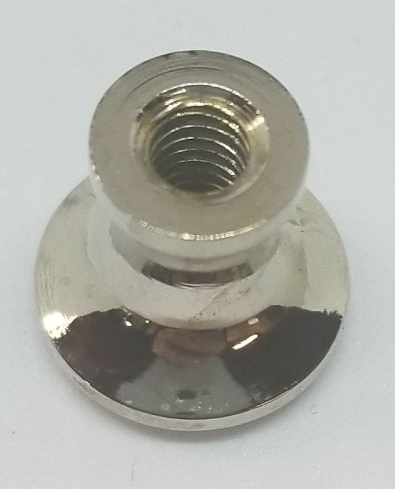 1/2" Polished Turned Solid Nickel BOOKCASE Knob desk small cabinet drawer pull