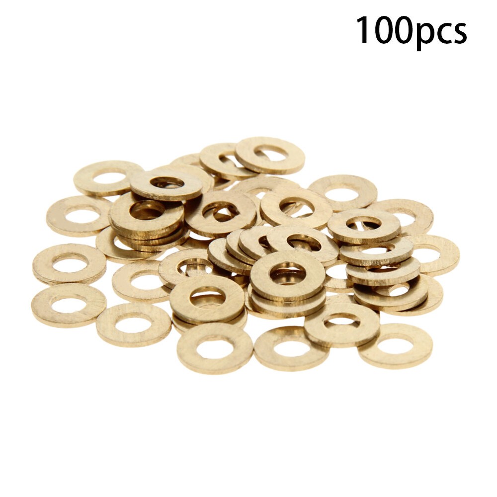 100Pcs M3/4 Solid Copper Crush Washers Seal Flat Ring Gasket Hardware Assorted