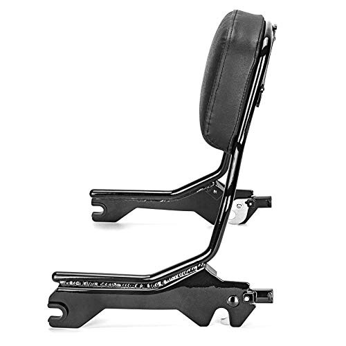 Sissy Bar Standard Height Passenger Backrest Pad Gloss Black Compatible with