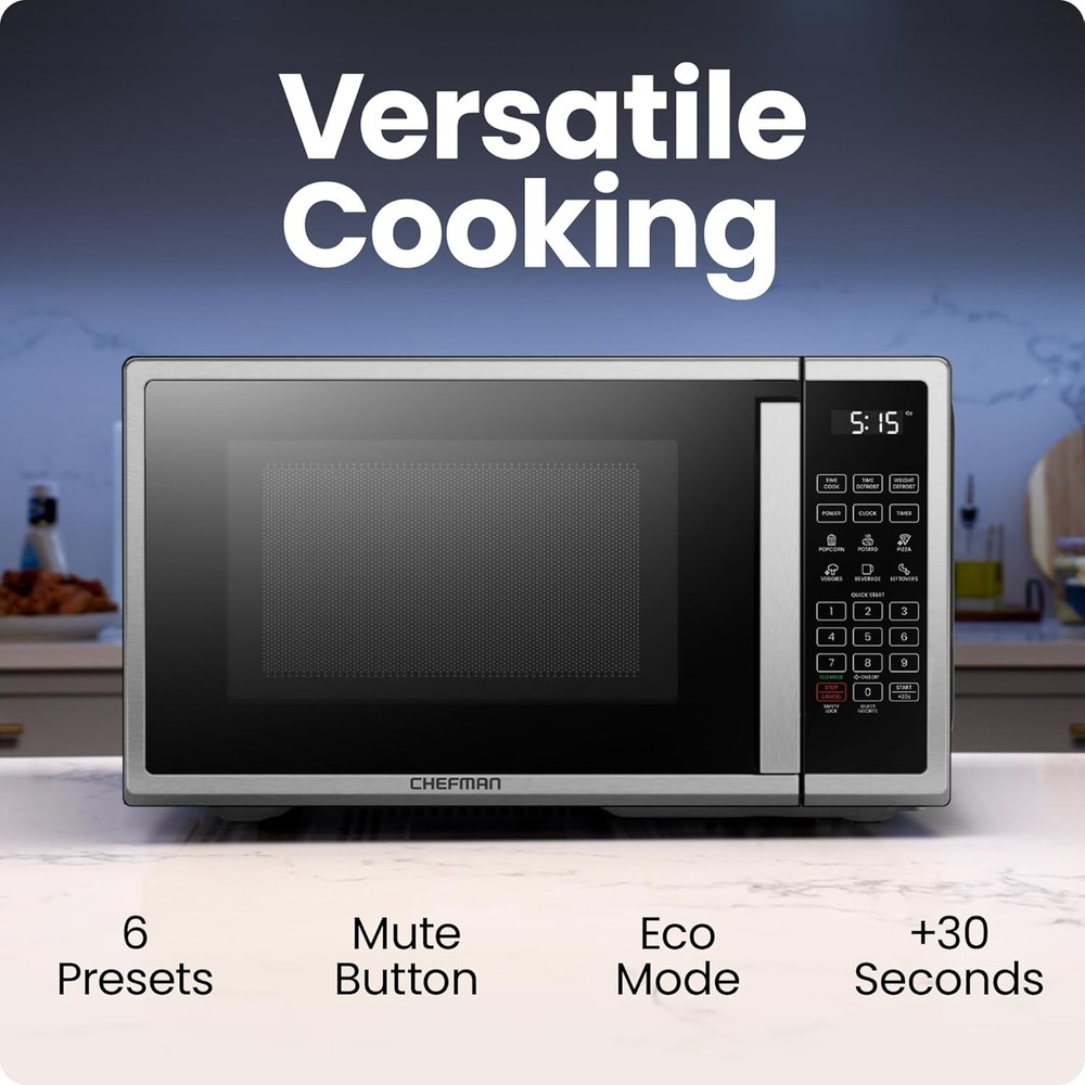 1.1cuft Microwave Chefman 1000W Digital Stainless