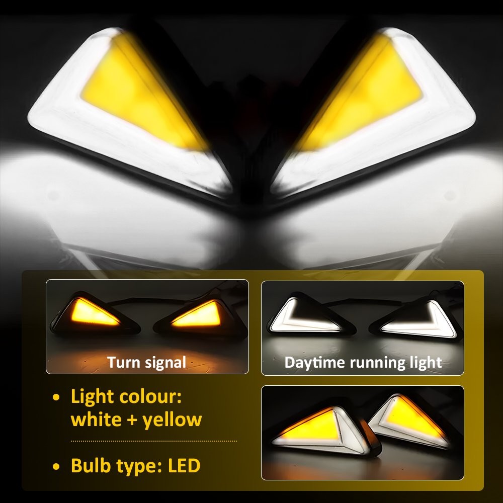 2X White/Amber LED Motorcycle Flush Mount Turn Signal Indicator Blinker Light