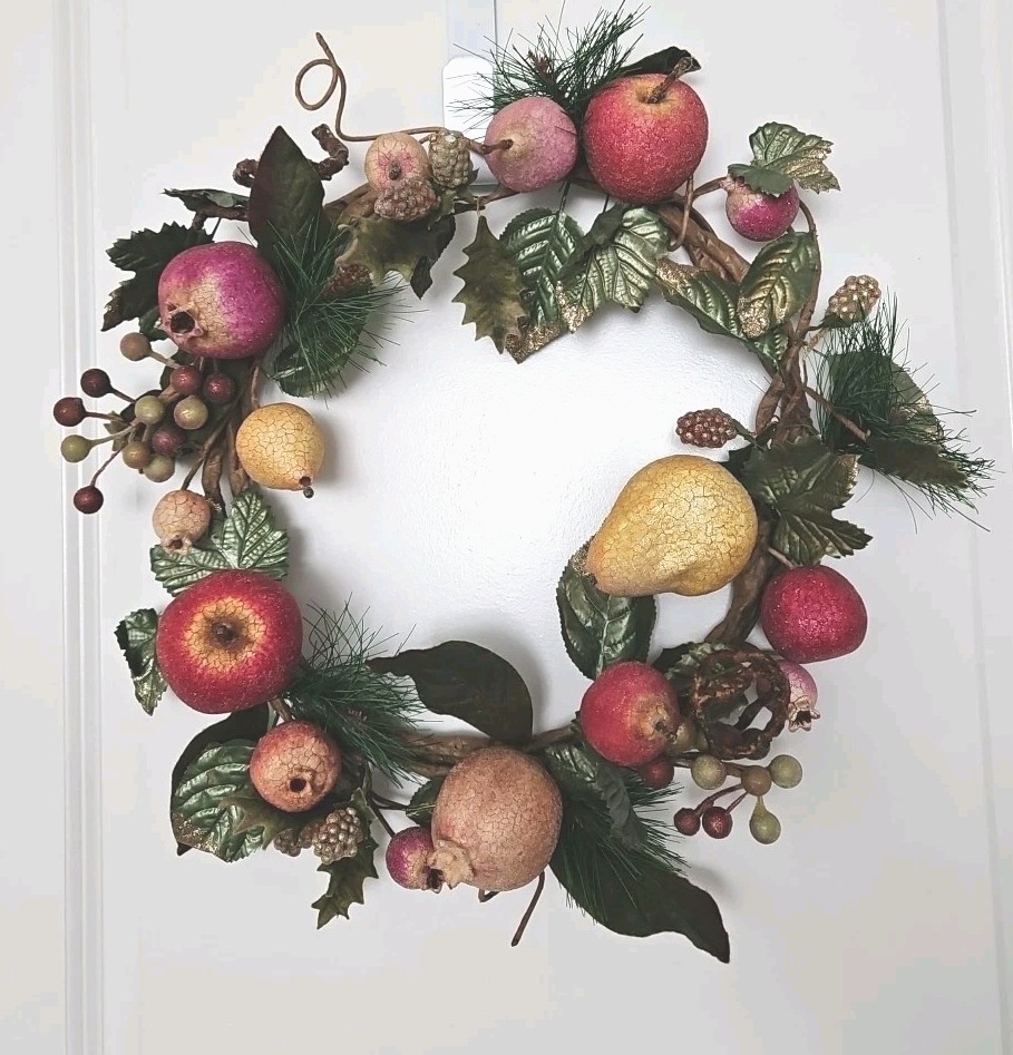 Peach And Wine Haveste Wreath.  A4