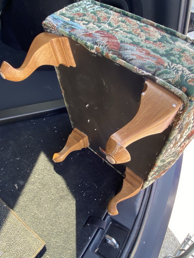 Vintage Small Ornate Tapestry Foot Stool